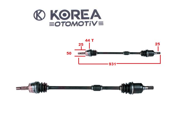 MİL AKS CERATO 04-09 1,6 DİZEL OTOMOTİK ABSLİ SAĞ