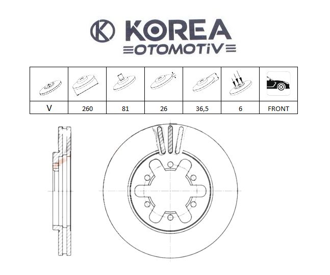 DİSK FREN YD25 02-06 ÖN 260 MM