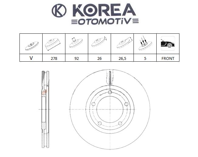 DİSK FREN BONGO K2900 2.9 09-> 278 MM ÖN