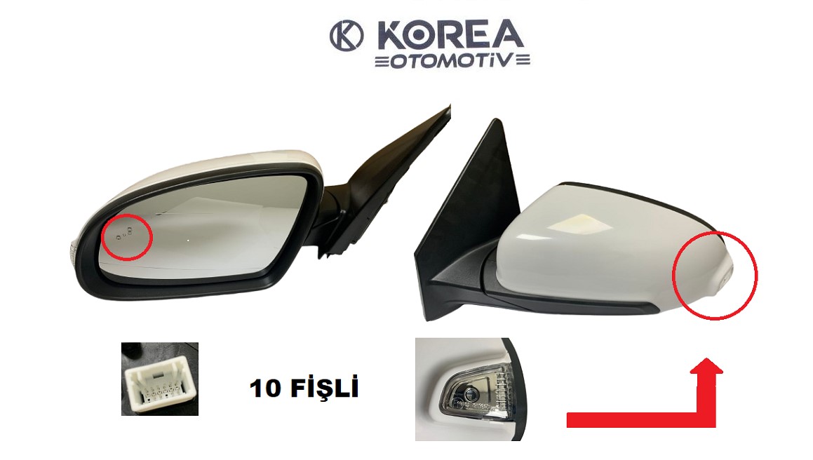 AYNA DİKİZ KONA 18->KATLANR SİNYALİ KÖR NOK SOL