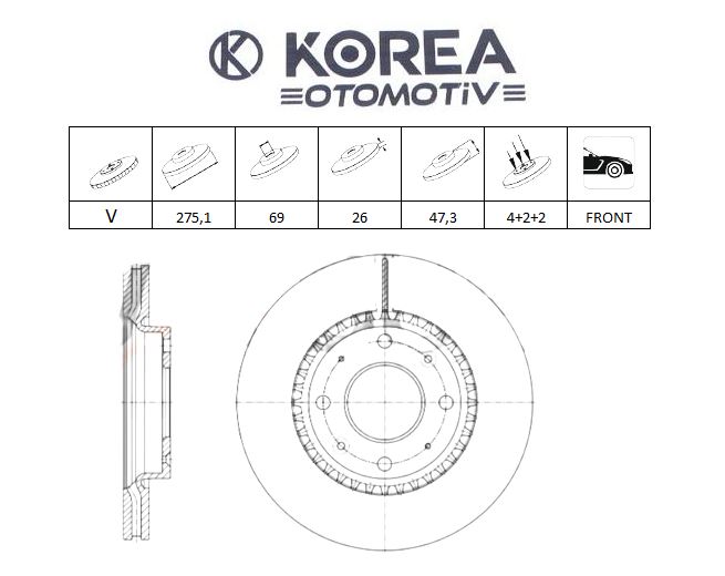 DİSK FREN CERATO 05-09 ÖN (275X25 4 BİJON)