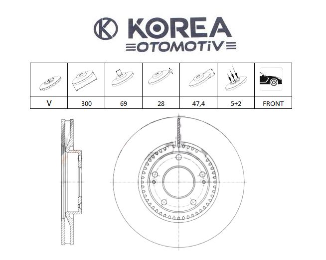 DİSK FREN İ30 11->/SPORTAGE 11->/İX35 300MM ÖN 16J