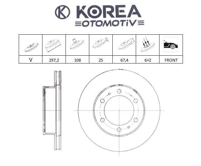 DİSK FREN HILUX VİGO 06-09 ÖN 4X4 (297X25) HAVALI