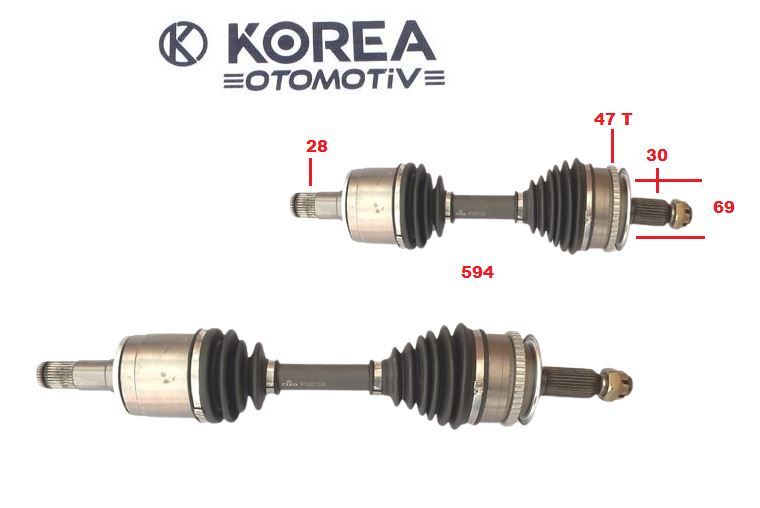 MİL AKS L200 06-14/L200 15-21 KOMPLE SOL ABSLİ