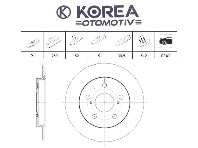 DİSK FREN COROLLA 07-12/AURİS 07-12 BENZİNLİ ARKA