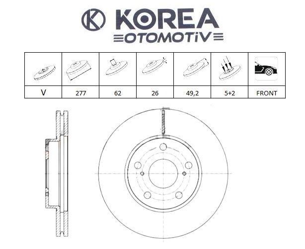 DİSK FREN COROLLA/AURİS 13-18 ÖN DİZEL/BENZİN