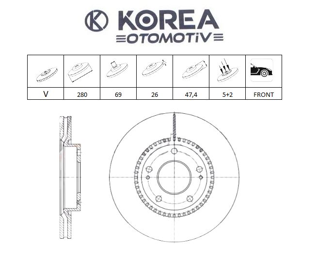 DİSK FREN TUCSON/SPORTAGE 05-> İ30/CEED ÖN 280 MM