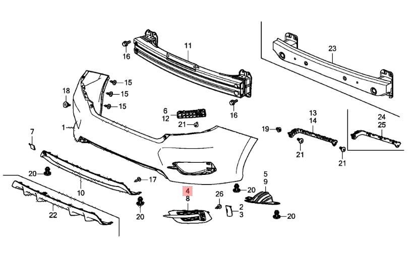 DEMİR TAMPON CIVIC 16-18 ARKA