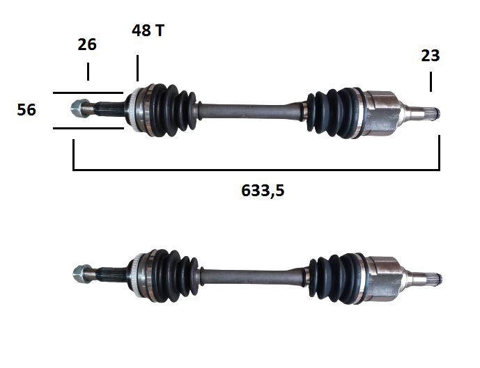 MİL AKS COROLLA 02-06/AVENSİS 02-06 SOL KISA ABSLİ