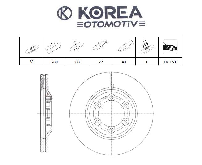 DİSK FREN D-MAX 4X4 02-11 ÖN (280X27 6 BİJON)