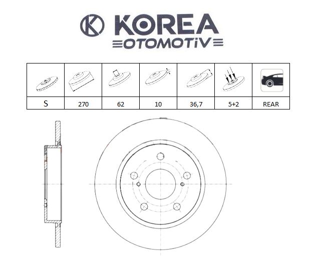 DİSK FREN COROLLA 07-18/AURİS 07-18 DİZEL ARKA270M